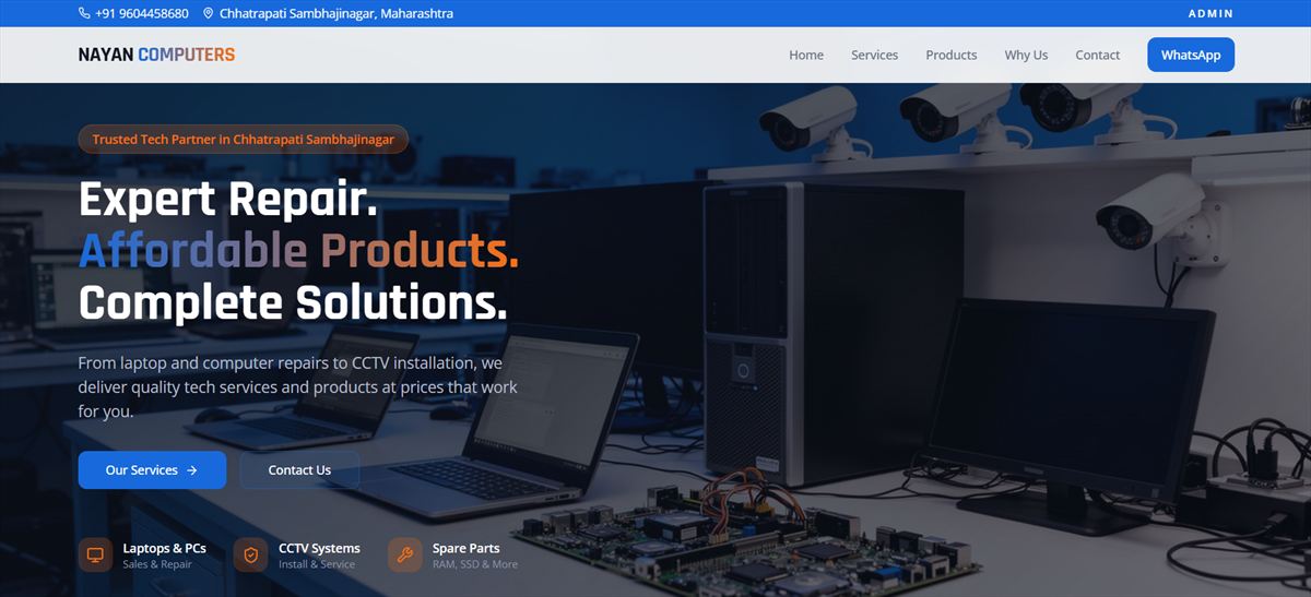 Nayan Computers website screenshot